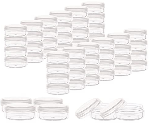 ZEJIA 10 Gram Cosmetic Containers 10pcs Sample Jars with Lids Plastic Makeup Sample Containers BPA Free Pot Jars(Clear)