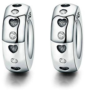 Christmas Charms Stoppers Beads 2 PCS Genuine 925 Sterling Silver Stars Flower Crystal Spacer Bead for Pandora Bracelet Charm Mothers day Charm