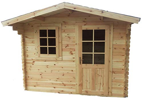 CABEX CO. S.r.l. - Casetta Ricovero Attrezzi da Giardino in Legno, Sistema Block House, Doghe Spessore 28 mm. Modello [BLOC25x25/28]