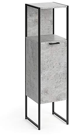 Vicco mobiletto bagno Fyrk, Calcestruzzo/Nero, 33 x 120.4 cm
