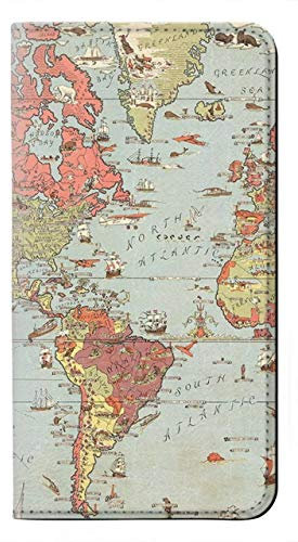 Vintage World Map PU Leather Flip Case Cover For Google Pixel 4a
