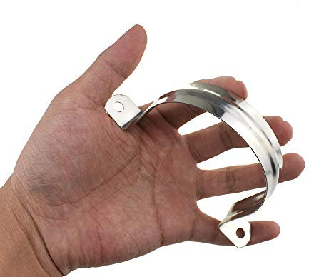 Hahiyo Two Holes Pipe Tube U Bracket Clamps 70MM Heavy Duty No Rust Shiny Strong Resist Wind No Sharp Rigid Strap Clip Conduit Ring 304 Stainless Steel for Fixing Supporting Decorating 8pcs
