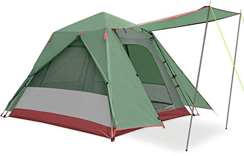 KAZOO Campingzelte, 3 Personen, wasserdicht, sofortiges Zelt, für 3 Personen, einfacher Aufbau mit Sonnenschutz, automatische Aluminiumstange