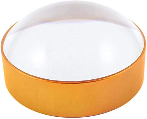 4X Freihand Kuppellupe 75mm Optische Glas Halbkugellupe mit Metallrand Griffloses Vergrößerungsglas Praktische Leselupe als Briefbeschwerer für Senioren Lesen Zeitungen Briefmarken Büro Alltag