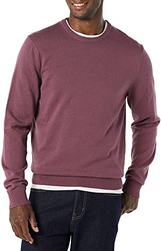 Amazon Essentials Men's Tröja med rund hals (finns i Big & Tall), Plommon, M