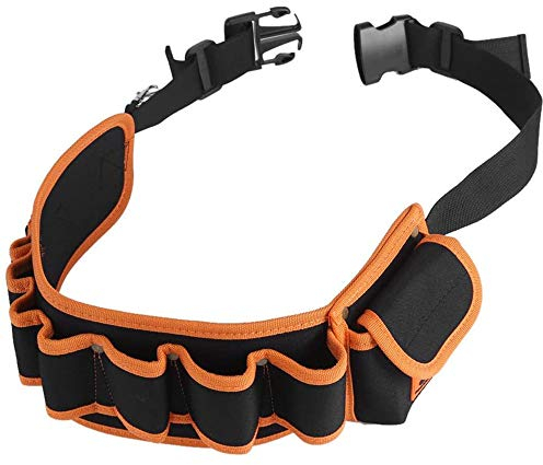 ANCLLO Riñonera ajustable con múltiples bolsillos, herramientas de reparación de electricistas, destornillador, funda de transporte, bolsillos de reparación