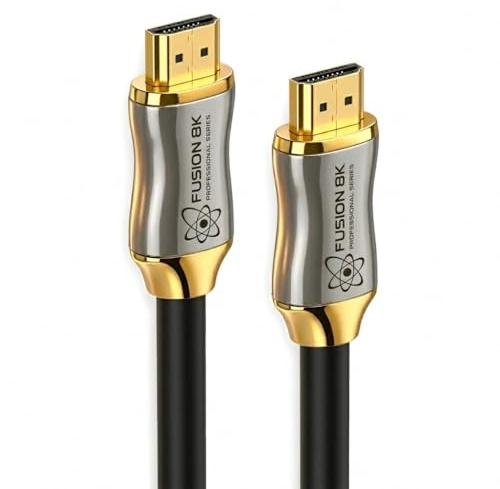 Fusion8K Cable HDMI 2.1 compatible con 8K @60Hz y 4K @120Hz compatible con todos los televisores, BluRay, Xbox Series X, PS5 (15 pies)