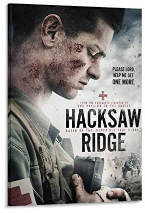Hacksaw Ridge Biography War Story Movie Poster Canvas Art Poster And Wall Art Picture Print Modern Family Bedroom Decor Posters 08x12inch(20x30cm)