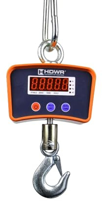 HDWR wagPRO-H1000 Hakenwaage 1000 kg, Kranwaage mit Tara, digital | Kabelloser Betrieb, Digitalanzeige, für Werkstatt, Landwirtschaft und Industrie