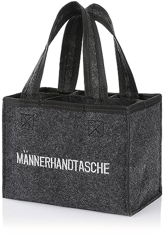 Nordstern Männerhandtasche aus Filz mit 6 Fächern Vatertag, Geburtstag oder als Mitbringsel - 24 x 15 cm