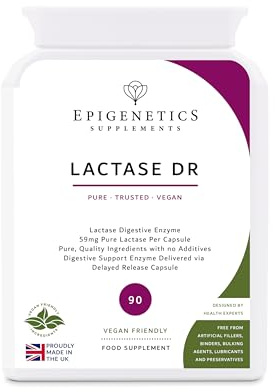 Lactase DR (Delayed Release) 59mg | Digestive Support Enzymes | 90 Vegan Friendly Delayed Release Capsules UK Made | 1 Capsule Daily (3 Month Supply)