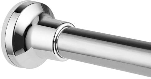 Barra telescópica para cortina de ducha, de acero inoxidable, extensible, sin agujeros y sin óxido, barra telescópica para ventana de baño, bañera, cortina de ducha (sliber 72-254 cm de diámetro de 25