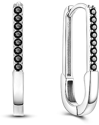 Ohrhänger aus 925er-Sterlingsilber für Damen Creolen mit Feder Stern Sonne Mondstein Saturn-Planet Kaktus Herz mit funkelndem Zirkonia für Damen und Mädchen