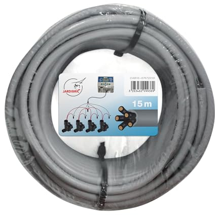 Jardibric - Câble Électrovanne Arrosage 5 Fils 0,5 mm² 15 m - Câble Irrigation Enterrée pour Programmateur et Électrovannes