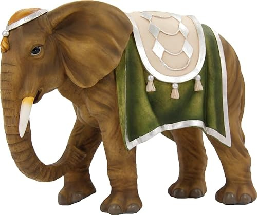 FADEDA Elefant/Höhe:21 cm/handbemalt/detailgetreue Krippen Figuren - Weihnachten Tisch Dekoration Krippe Zubehör