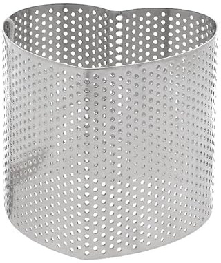 Cercle perforé cœur en acier inoxydable cœur - 8 x 8 cm