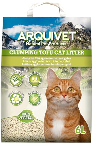 Arena de Tofu para Gatos 6 L - Pack 6 Unidades - Aglomerante y Absorbente