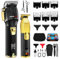 HIENA PRO Set di tagliacapelli professionale per uomini, kit barber per taglio di capelli, tagliacapelli e tagliacapelli, set di tagliacapelli con indicatore LED per USB ricaricabile