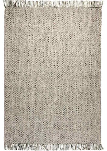 Knutzen Wohnen Alicia Wollteppich flach gewebt 80 x 150 cm Silver Caramel - Teppich Wolle Natur - beidseitig verwendbar - Wendeteppich mit Bequemlichkeit für jeden Wohnraum