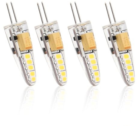 OUDQFCJ 4pcs Lampadina G4 LED 12V2W LED bianco naturale a risparmio energetico adatta per paralume di lampadario