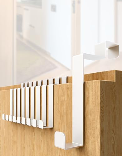 4smile Türhaken Innenseite aus Edelstahl, 10er Set in Weiß - Flexible Türhaken zum Einhängen, Robuste Kleiderhaken Tür - Türgarderobe Rückseite mit hoher Tragkraft, Handtuchhalter Tür Innen