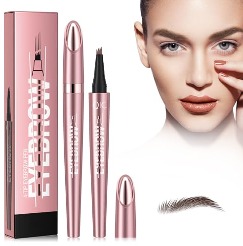 Magic Eyebrow Pencil - 4-tip Microblade, Waterproof, Long-Lasting, Smudge-Proof Fine Sketch, Men & Women (Dark Brown)