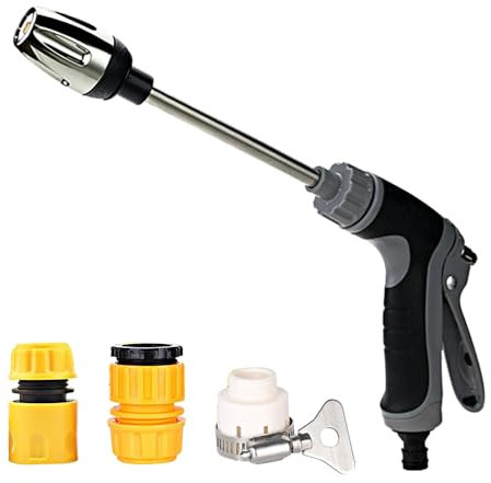 Nettoyeur Haute Pression, Pistolet Lavage Haute Pression Portable Pistolet à Jet d’Eau Électrique Antidérapant avec 3 Connecteurs pour Jardin, Maison, Lavage Voiture et Animaux Domestiques
