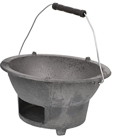 Cabilock Tragbarer Gusseisen Holzkohlegrill Robuster Outdoor Bbq Grill Für Camping Grillen Bbq-geräte Leicht Und Kompakt Für Picknick Und Garten