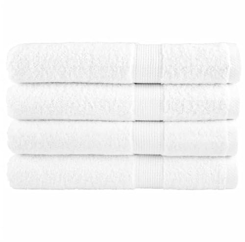 NQJIBUE Solund Lot de 4 serviettes de sauna Blanc 80 x 200 cm 600 g/m²
