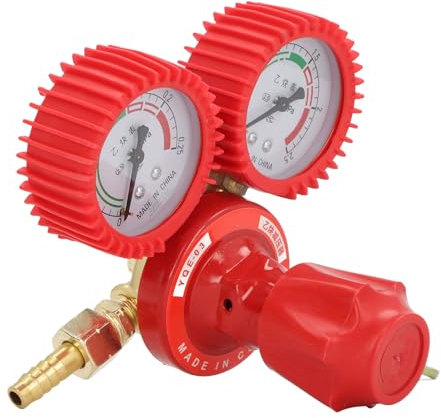 Acetylene Gas Pressure Reducer, Acetylene Pressure Reducer, Shockproof Dual Display Gauge Meter for Precision Pressure Reduction, Made of, Blowtorch