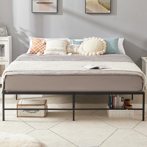 VECELO 16 Metal Platform Bed Frame/Mattress Foundation/No Box Spring Needed (King Size)