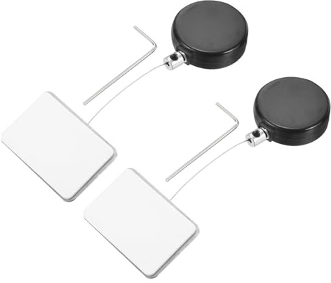 sourcing map Candado de cable retráctil de 1.5 pies con parche cuadrado, control remoto, bloqueo de seguridad con correa de cable ajustable antirrobo para laptop, TV, 200 g, negro, paquete de 2