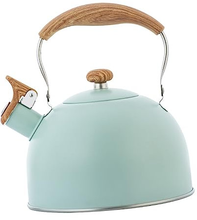 GALPADA Whistling Teakettle Mit Holzgriff Energiesparender Wasserkocher Mit Klarem Signalton Großer Fassungsvermögen Schneller Wasserkessel Für Gasherd Und Elektroherd Nachhaltiger Koffieg