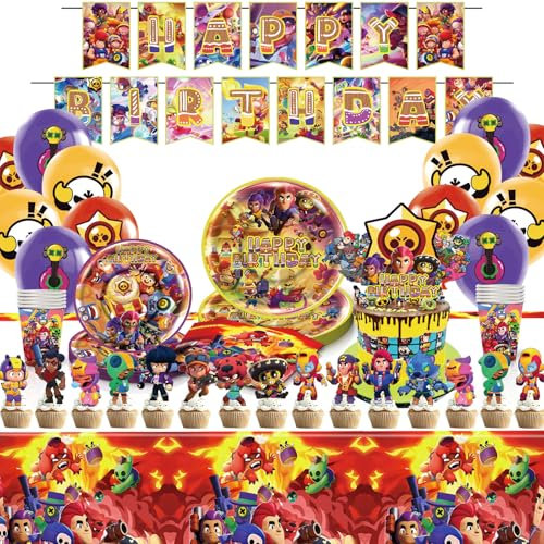 DaengGeGe 95pcs Decorazioni Compleanno Bambino, Include Tovaglia, Palloncini, Topper per Torta, Colore: Rosso