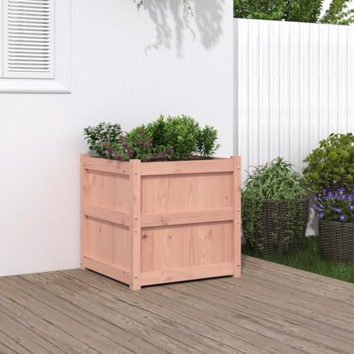 Homgoday Fioriera da Giardino 60x60x60 cm in Legno Massello di Douglas, Arredo Fioriera da Esterno Fioriera Balcone Fioriera Grigliato per Giardino