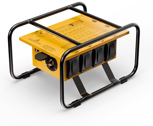 Joinfworld Power Distribution Box,50A 125V/250V NEMA SS2-50 CS6375 Inlet, 30A Circuit Breaker, Individually Controllable Sockets, Heavy - Duty Waterproof Enclosure with Cooling Fan