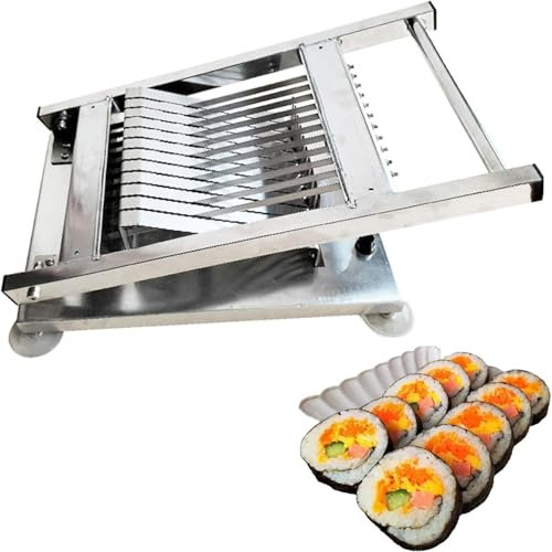 RKXKJ Trancheuse à sushis 8/10/12 Segments, en Acier Inoxydable, Machine à Rouler Le Riz, trancheuse Manuelle, trancheuse à Jambon, Sang de Canard et Tofu, pour Restaurants Japonais, Snacks et hôtels