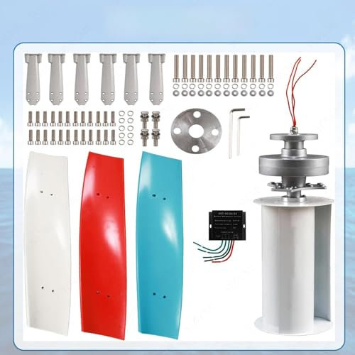 YORCME Turbina Eólica Vertical 14000W con Tecnología Maglev – Generador de Viento con 3 Aspas, Controlador MPPT y Bajo Ruido para Casa y Exteriores,12V