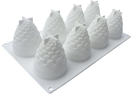 Ciieeo Stampo in Silicone Per Torte e Mousse 3d a Forma Di Ananas 8 Cavità, Bianco, Antiaderente, Facile Da Pulire, Adatto a Ragazzo Ragazza e Adulti Per Dolci e Gelati Fatti in Casa