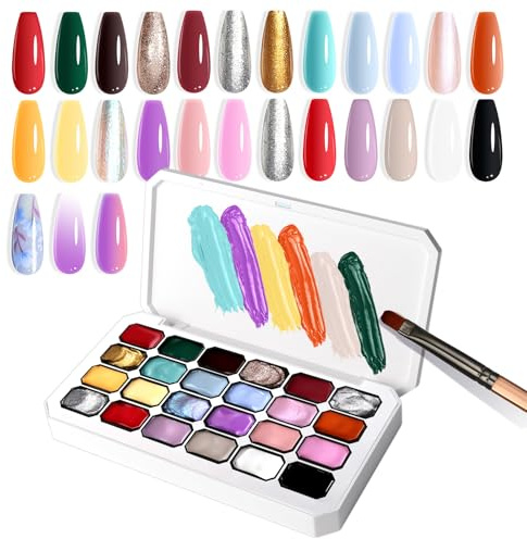 U-Shinein Gradient - Set di 24 smalti in gel sfumati, per unghie aura, manicure francese, manicure fai da te, palette colori C