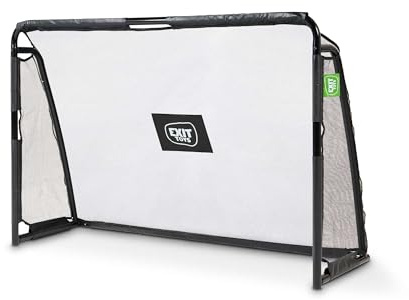 EXIT Toys Maestro Stål Fotbollsmål - Med Träningsskärm - Inkluderar Solid Ankarsystem - Fotbollsmål För Barn - För Trädgården - Träna Dina Fotbollskunskaper - 180 x 120 cm - Svart