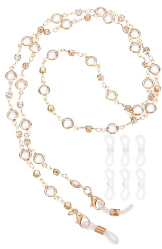 sourcing map Glasses Chain, Rhinestones Eyeglasses Strap Stylish Mask Lanyard Chains with Chain Ends for Women