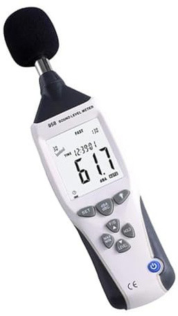 Fonometro, Misuratore di livello sonoro digitale, misuratore di rumore, registratore di decibel, rilevatore audio, monitor del volume, 30-130 dB portatile