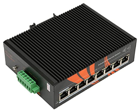 Cryfokt Switch Ethernet Industriali Guida DIN Non Gestita a 8 Porte per Trasporti Intelligenti e Trasporti Ferroviari in Lega di Alluminio