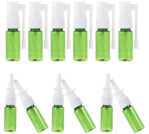Toyvian Lot de 12 Flacons Vaporisateurs Vides 15 Ml en Plastique PET Vert Pulvérisateur Nasal Compact Étanche et Pratique pour Huiles Essentielles Parfums et Cosmétiques Usage Voyage