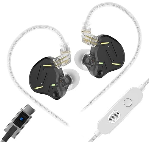 Yinyoo KZ ZST PRO X - Auricolari in-ear USB-C 1DD+1BA, driver ibrido, piastra frontale in lega di zinco, per musica/gioco/viaggio, compatibili con Pixel 6/7(nero, USB-C)