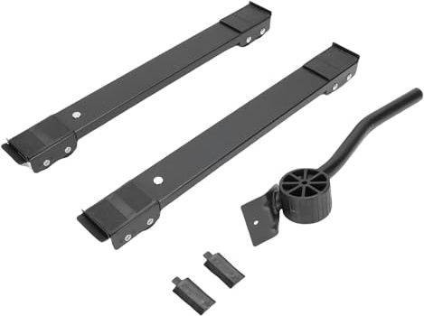 Pssopp Apparatrullar Heavy Duty Bas för Tvättmaskin och Torktumlare Justerbar 17,7 Till 27,5 Tum 660lbs Kapacitet med Dubbla broms- och Antivibrationsbelägg för (Svart riktningshjul + Bändstång)