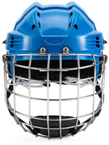 FewNvWa Protección Deportiva de Cabeza Casco Robusto con Jaula Metálica de Ajuste Acolchado Ergonómico y Carcasa Dura Adecuado, Azul, Pequeño Circunferencia De La Cabeza 52 58