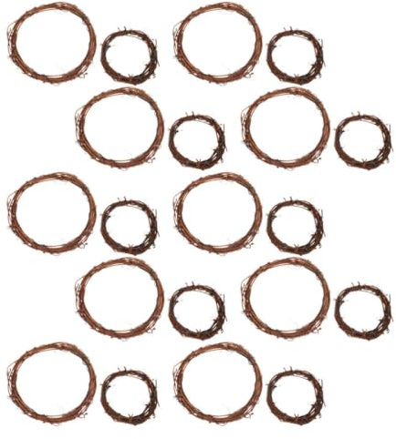 Toddmomy 20pièces Anneaux Couronne Rotin pour Décoration DIY Kit Couronne Vigne Naturelle pour Porte Fêtes Mariage et Projets Créatifs