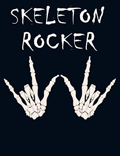 Halloween Rocker Skeleton Hands Notebook 120 pages 8.5X11 Inch Decorative Notepad: Spooky Skeleton Composition Notebook - Lined Journal For Halloween Lovers